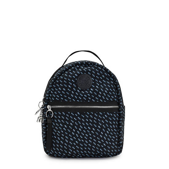 Kipling Kae Printed Rugzak Zwart | BE 1592KO